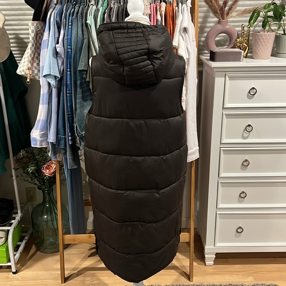 Andrew Marc | Kerr Hooded Longline Puffer Vest Chocolate size Medium - Picture 8 of 16